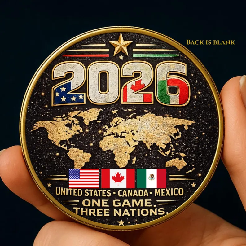 🏆 Flash Sale: 60% OFF ⚽ Soccer Fan Gift 🎁World Cup 2026 Coin: USA Canada Mexico Match Day Keepsake Football Collectible