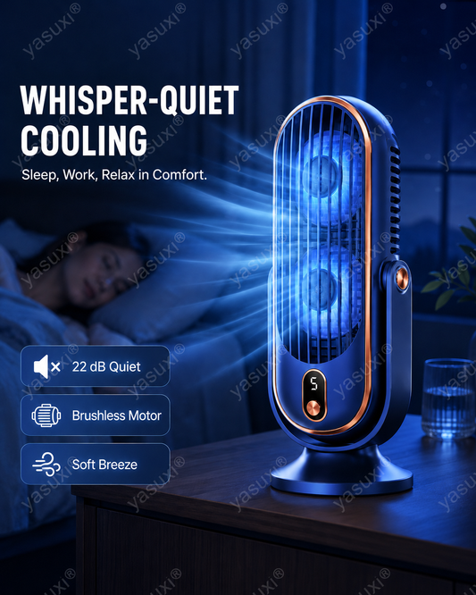 🥳2026 HOT SALE🥳💞50K+ SOLD!💨🌙 50% OFF! Portable Table Fan – 5 speeds, ultra‑quiet, gentle breeze. Perfect for bedroom or office. Stay cool without noise! 😴✨