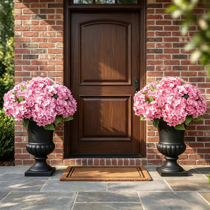 🌼Artificial Hydrangea Flowers for Outdoors – Low-Maintenance Faux Flower Bouquet for Porch, Patio & Garden Decor💐🌸