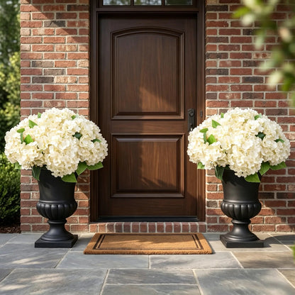 🌼Artificial Hydrangea Flowers for Outdoors – Low-Maintenance Faux Flower Bouquet for Porch, Patio & Garden Decor💐🌸