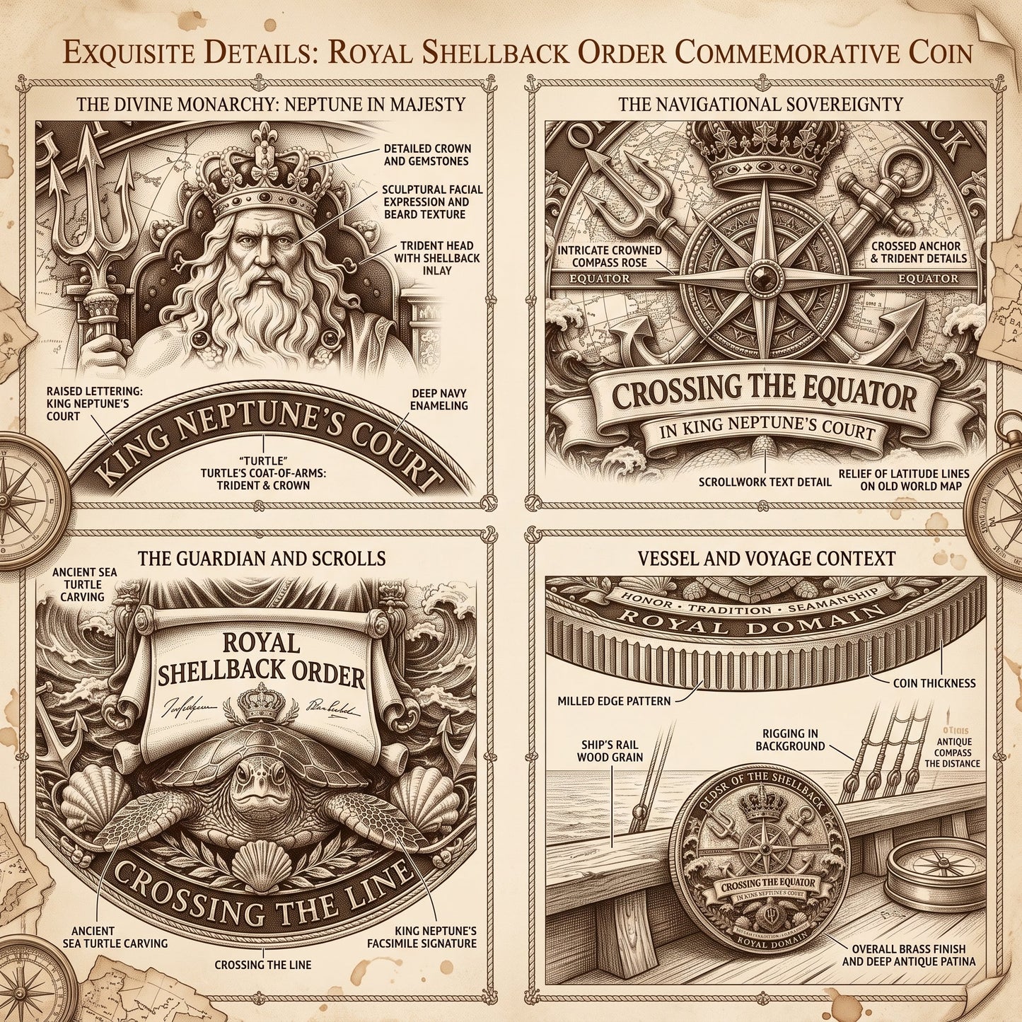 👑King Neptune’s Realm Commemorative Naval Metal Medal